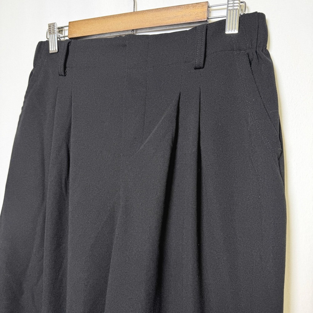 Halara Black High Waisted Wide Leg Pleated Trousers Pants Large Regular